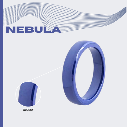 Blue NEBULA - Glossy Blue Ceramic ring